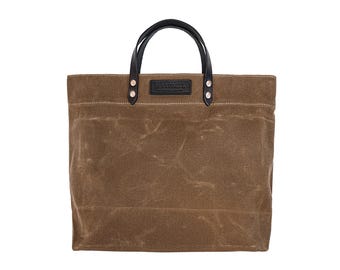 Waxed Canvas Grocery Tote - Durable Leather Base | Hardmill