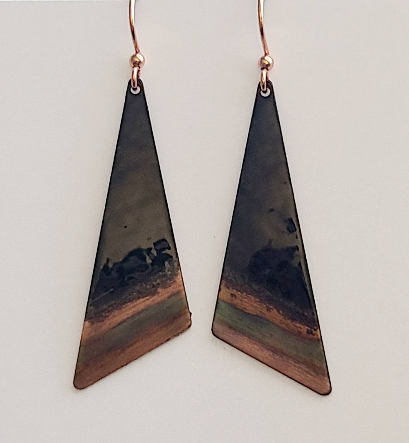 Black copper earrings sale