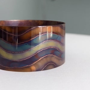 Flame Painted Copper Bracelet, copper cuff, southwest, copper, colorful copper cuff, bracelet, copper bangle, one of a kind, 7th anniversary image 3