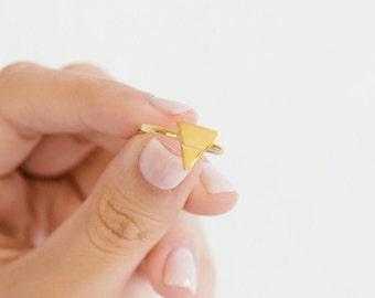 Gold Geometric Triangle Ring: Delicate Gold-Filled Stacking Ring