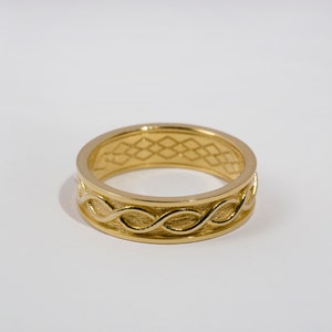 Gold celtic knot ring, braided wire ring, solid gold irish ring image 8