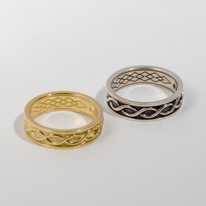 Gold celtic knot ring, braided wire ring, solid gold irish ring image 10