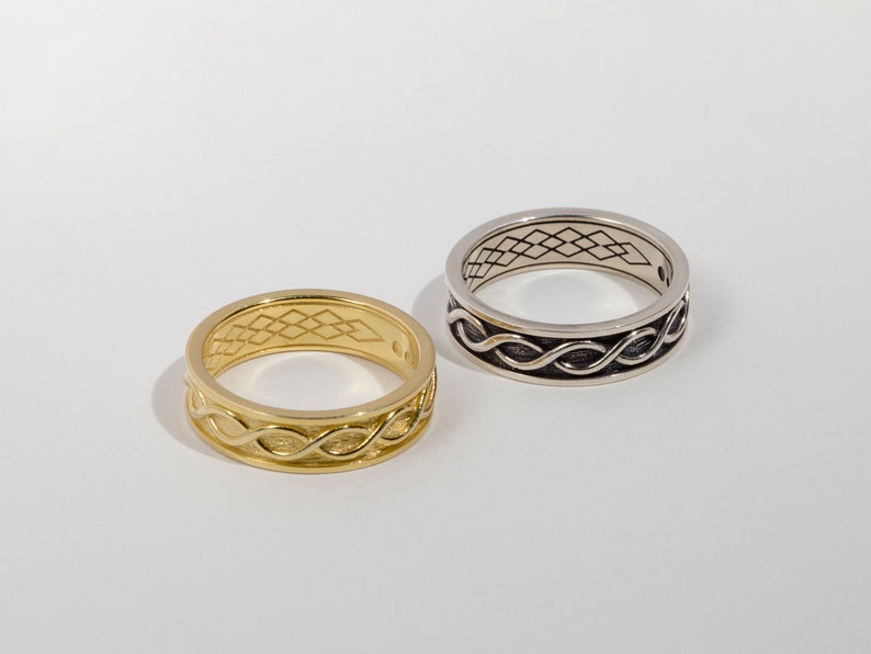 Gold celtic knot ring, braided wire ring, solid gold irish ring image 10