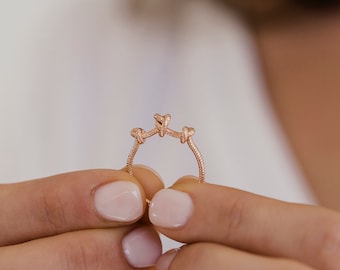 Rose Gold Knot Ring, Minimalist Twisted Wire Band, Thin Everyday 14K Solid Gold Ring