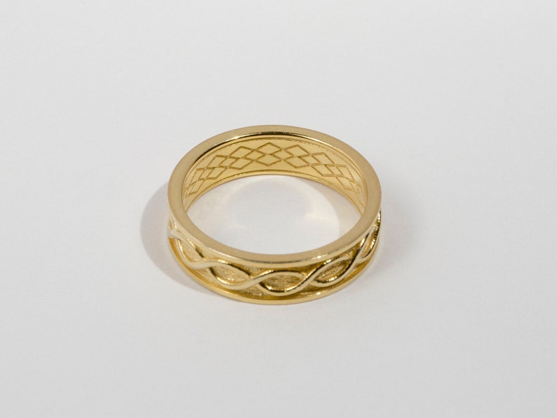 Gold celtic knot ring, braided wire ring, solid gold irish ring image 6