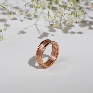 Wide ring band with minimal texture, stacking ring made of gold filled silver or 9K 14K gold image 7