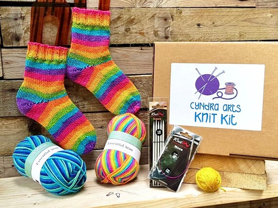 Learn to Knit Socks Kit - Suitable for complete knitting beginners
