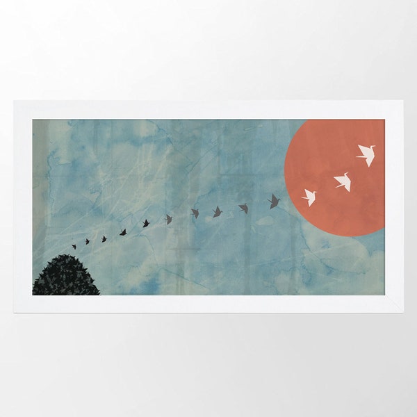 Peace Cranes Rising From Ashes Print