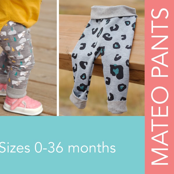 Baby & Toddler Grow With Me Pants Sewing Pattern - Mateo Pants