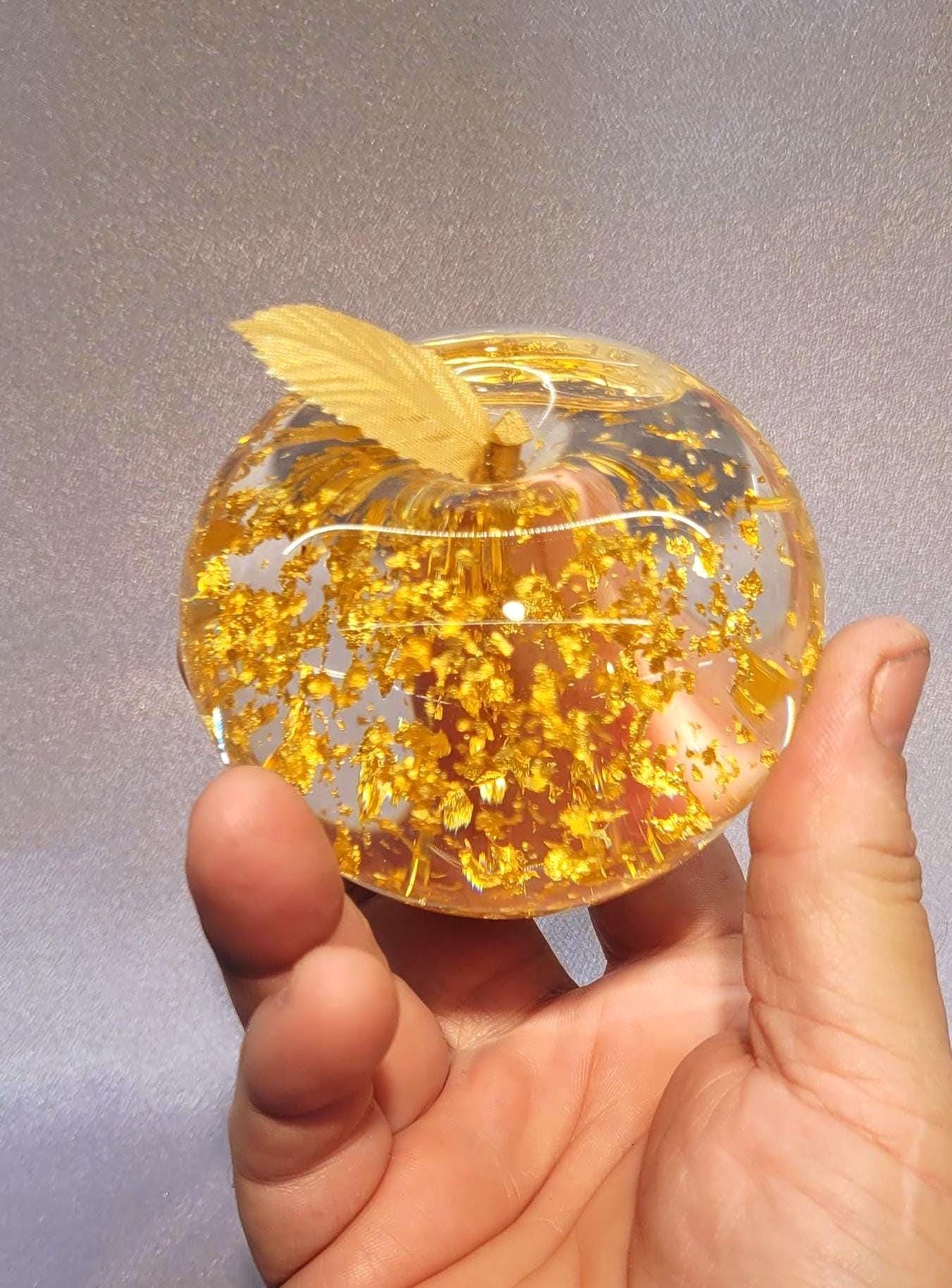 Hand Blown Glass Apple 23k Gold Snow-globe - Etsy