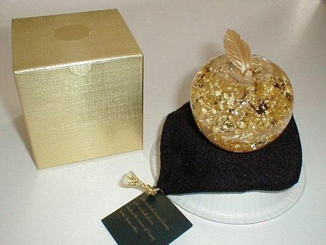 Hand Blown Glass Apple 23k Gold Snow-globe - Etsy
