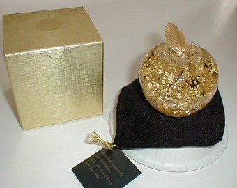 NEW SIZE - Now in larger Standard size apple - 23k Gold Filled Apple Snow-Globe