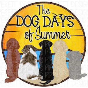 The Dog Days of Summer Dog Mom Beach Rescue Watercolor Clipart PNG Digital Download Sublimation Shirt Design