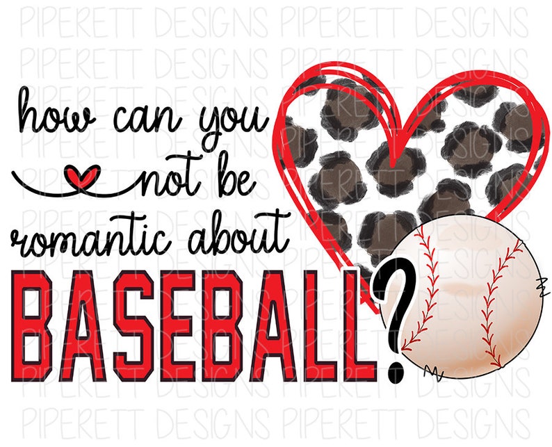 How Can You Not Be Romantic About Baseball Leopard Heart Etsy