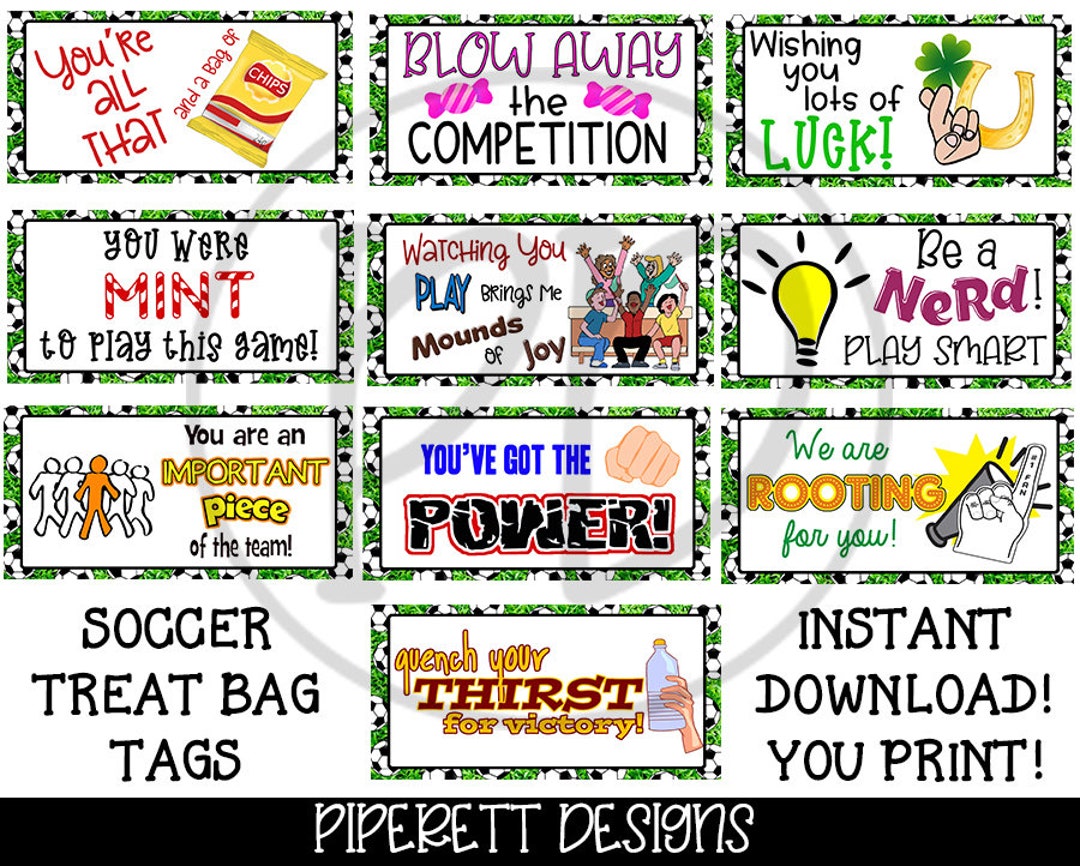 INSTANT DOWNLOAD Printable Soccer Futbol Team Treat Goody Candy Bag ...