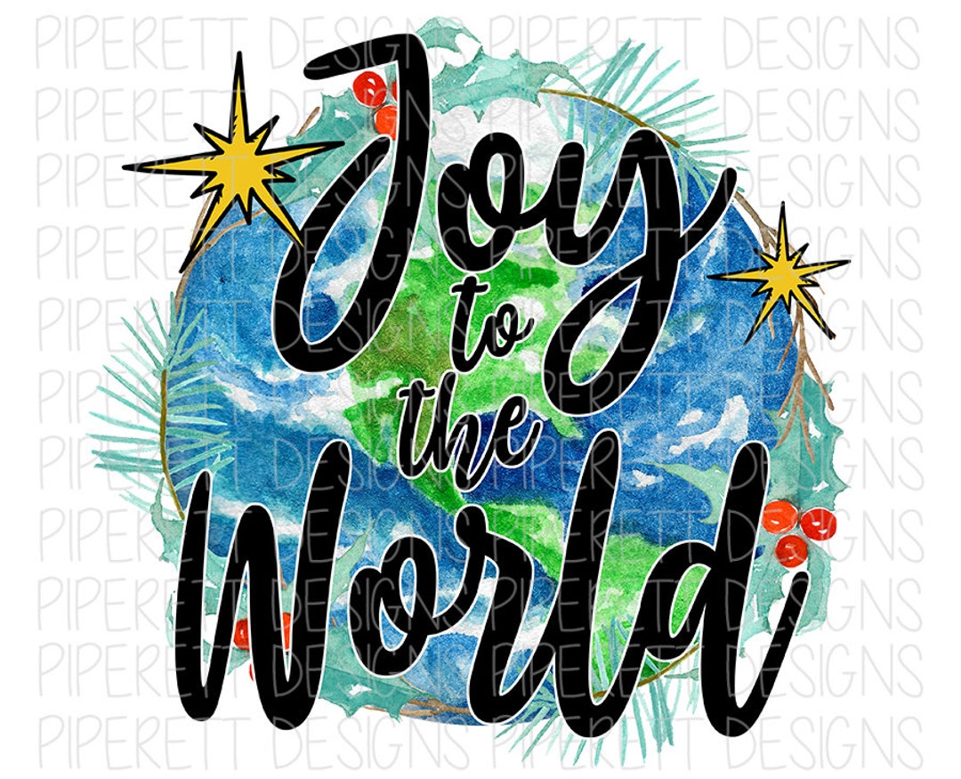 Joy to the World Peace on Earth Christmas Clipart PNG Digital Download