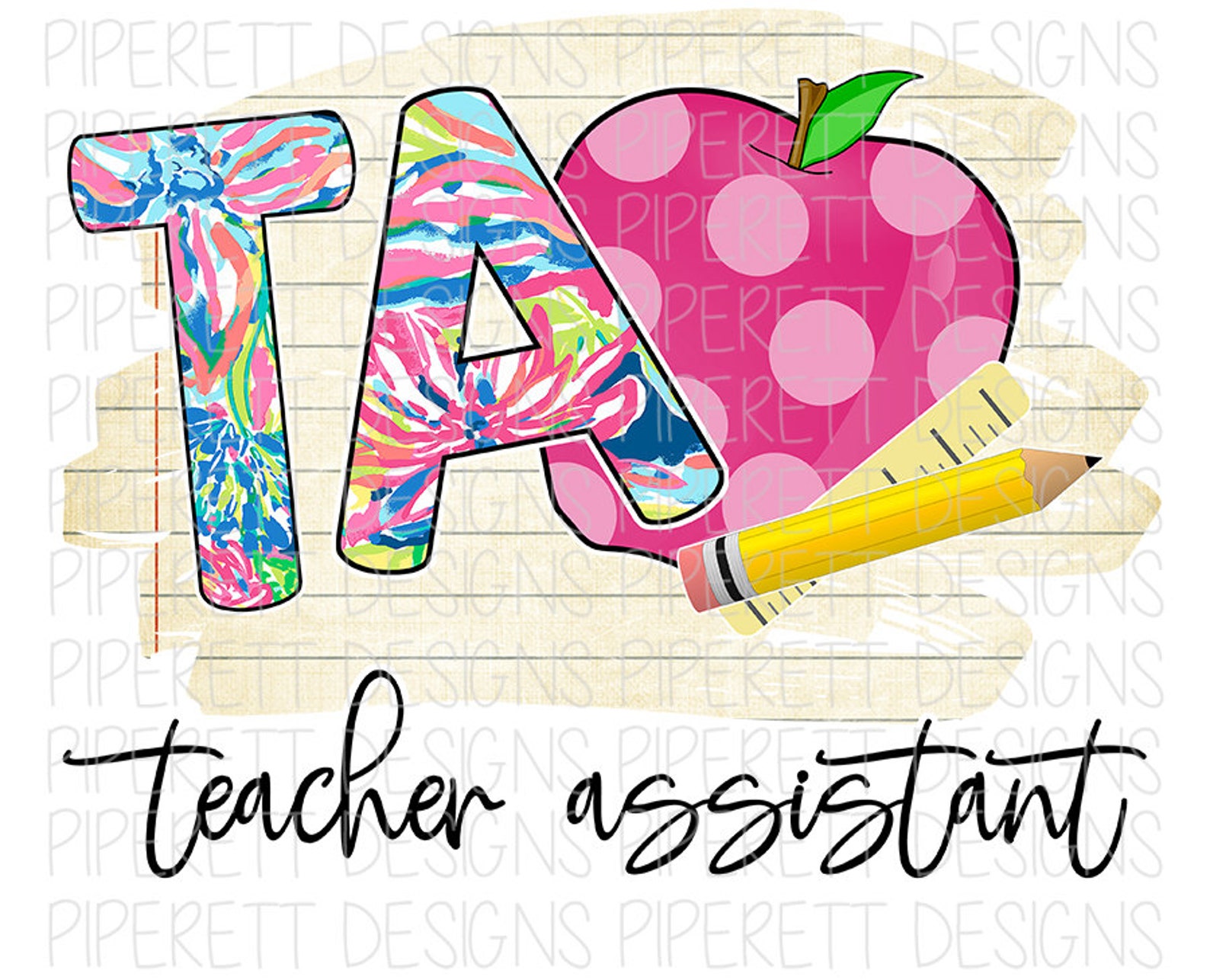 Back to School Teacher Assistant Appreciation Apple Colorful Etsy Sweden