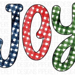 Joy Buffalo Plaid Clipart PNG Digital Download Sublimation Shirt Design