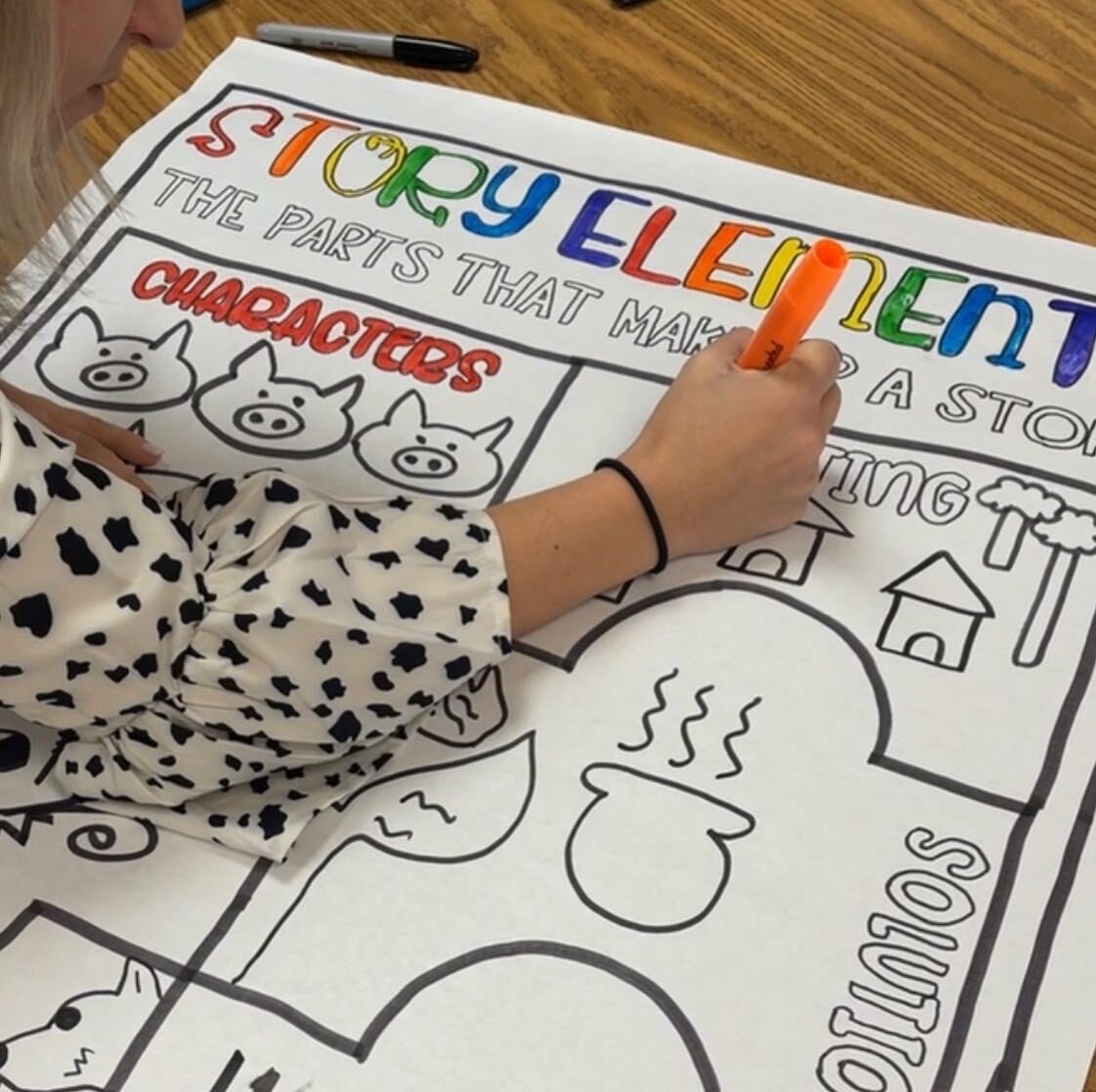 DIY Printable Traceable Anchor Chart Template Jumbo Story Elements ...