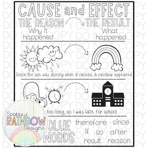 DIY Printable Traceable Jumbo Anchor Chart Template Cause and Effect Classroom Tools Graphic Organizer 2nd Grade Reading Teacher