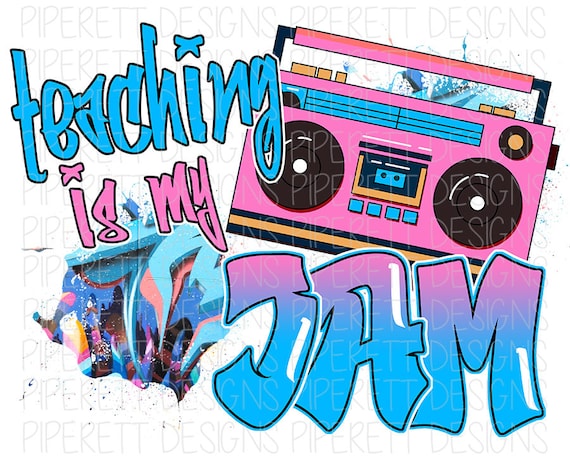 Teaching Is My Jam Graffiti Boom Box 80s Vintage Retro Radio Etsy