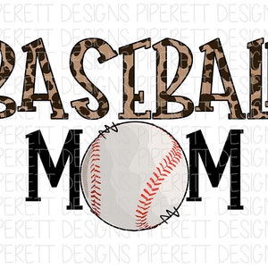 Baseball Mom Leopard Cheetah Print Clipart PNG Digital Download Sublimation Design