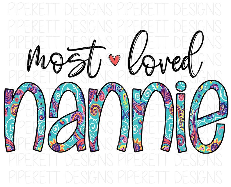Most Loved Nannie Mother's Day Floral Patterned Clipart - Etsy