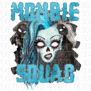Mombie Squad Mom Zombies Halloween Clipart PNG Digital Download Sublimation Design