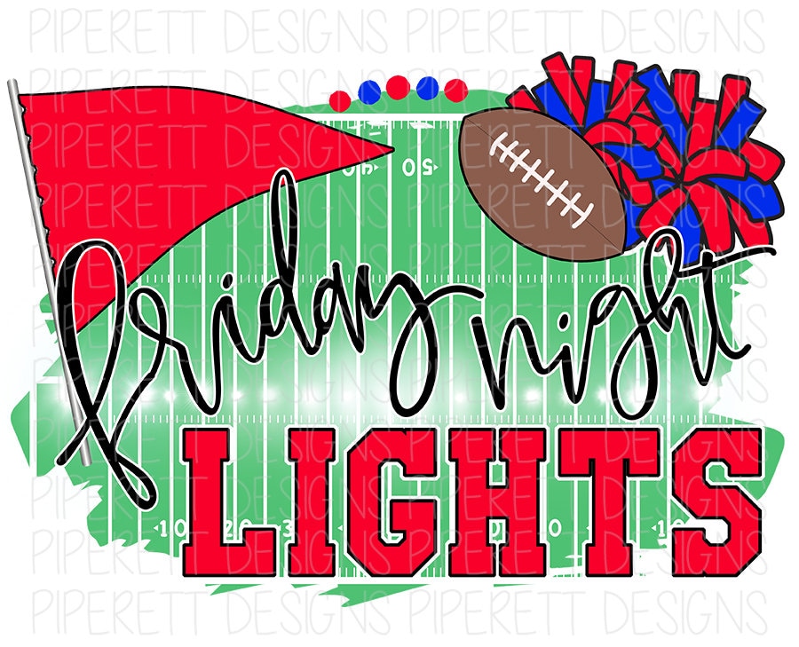 Football Friday Night Lights Red Royal Team Kleuren Etsy