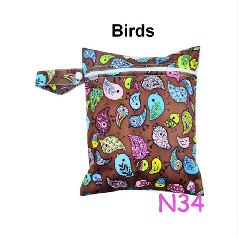DIAPER WET BAG Nappy Printed Bags Travel Wet Dry Bags Diaper Bag Swimwear Organiser Reusable Free Shipping Size 25x20cm