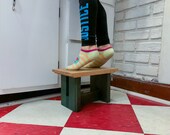 Modern Farmhouse Curly Maple and White Oak Wooden Step Stool