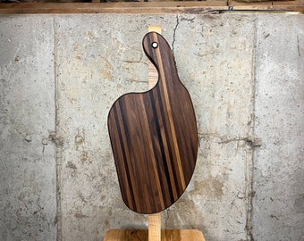 Handmade Wood Charcuterie Board with Handle: Drip-Series Serving Board