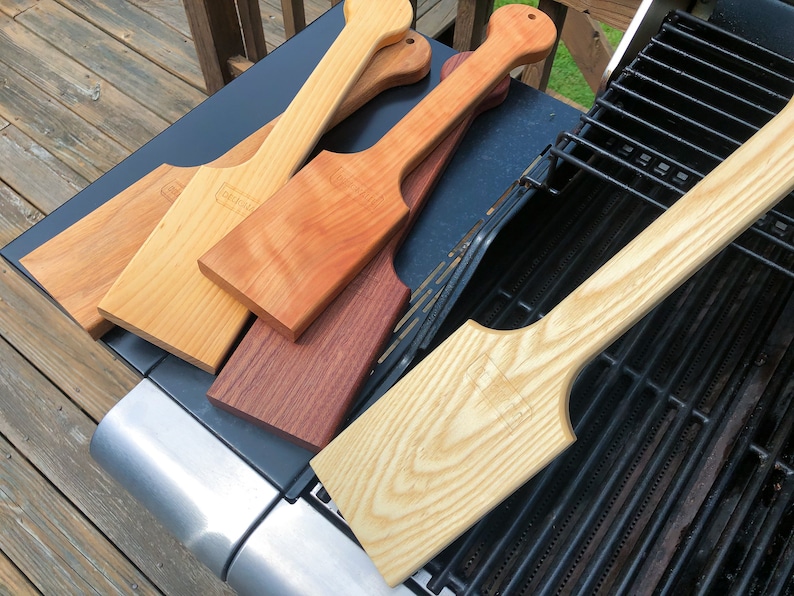 Wood Grill Scraper With Handle Allnatural Grill Cleaning Etsy