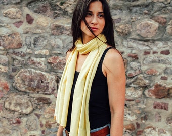 Lightweight scarf made from an organic hemp and cotton mix