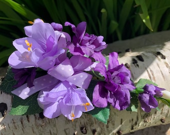 Lilac and Purple Artificial Flower Corsage, Prom, Wedding, Anniversary.