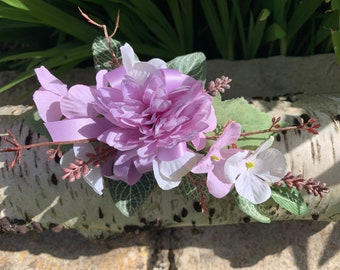 Lilac Artificial Flower Wrist Corsage, Prom, Anniversary, Wedding.