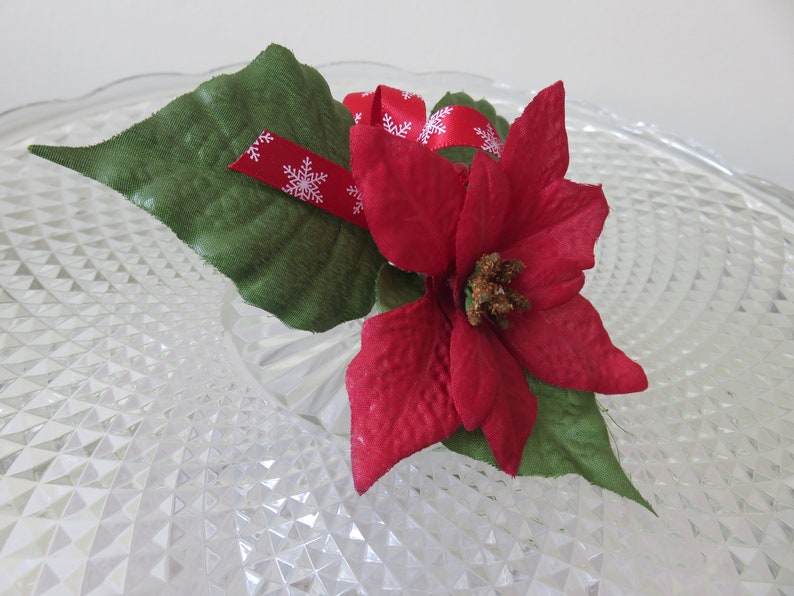 Prom Red Poinsettia Buttonhole Anniversary Wedding Christmas