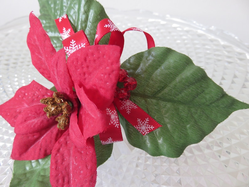 Prom Red Poinsettia Buttonhole Anniversary Wedding Christmas