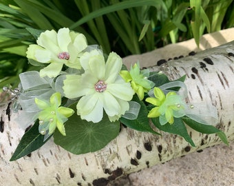 Green Shades Artificial Flower Corsage, Wedding, Prom, Anniversary