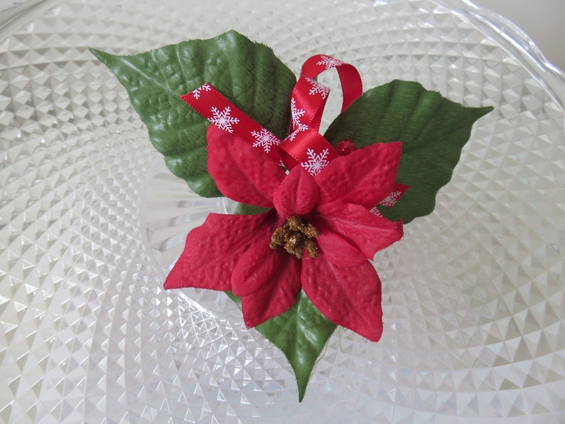 Prom Red Poinsettia Buttonhole Anniversary Wedding Christmas