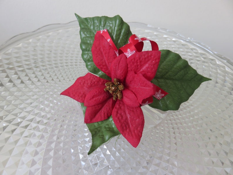 Prom Red Poinsettia Buttonhole Anniversary Wedding Christmas