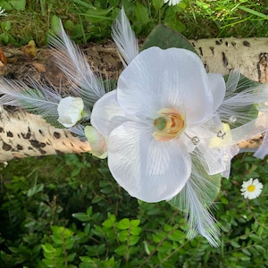 White Artificial Orchid Wrist Corsage.