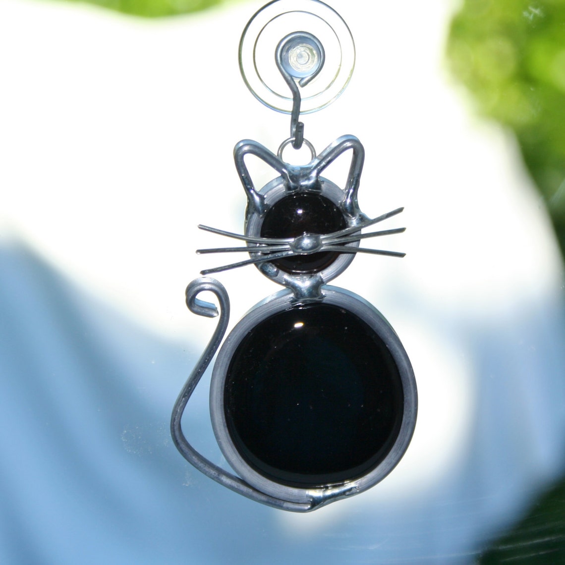Stained Glass Cat Ornament Black Cat Suncatcher - Etsy