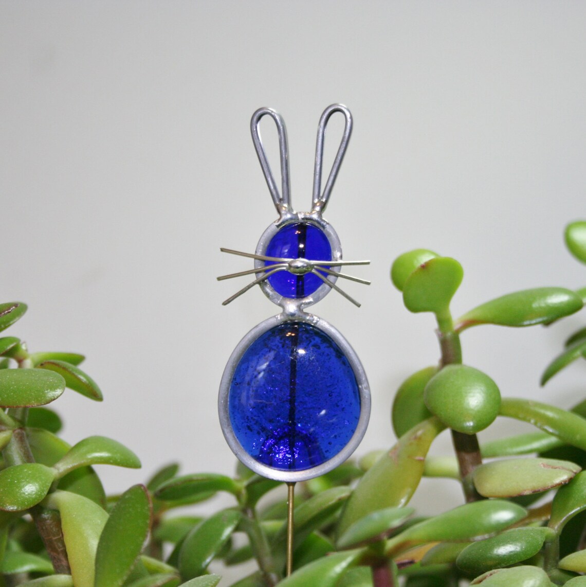 Stained Glass Bunny Rabbit Plant Stake Garden Art | Etsy