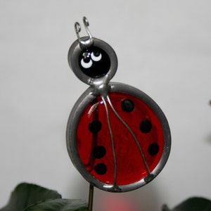 Stained Glass Ladybug Plant Stake