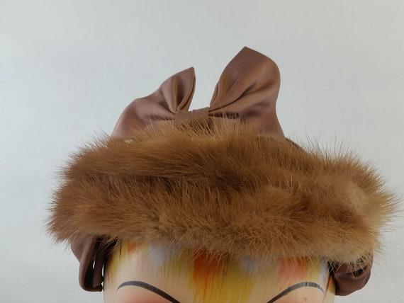 Vintage Mink and satin hat Vintage Mink and Satin hat main image 3