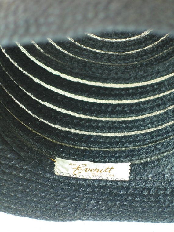 Black Wool Horsehair Cloche Hat by Everitt Origin… - image 5