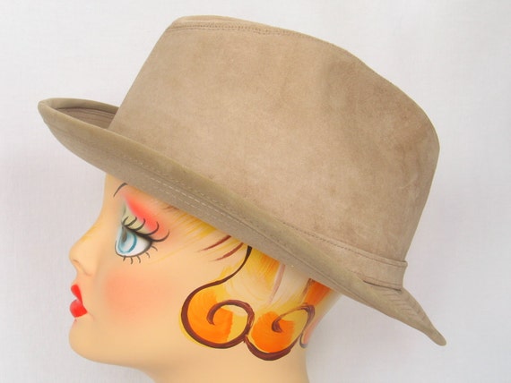 DOBBS Fifth Ave. N.Y. Taupe Suede Fedora Hat Men'… - image 1