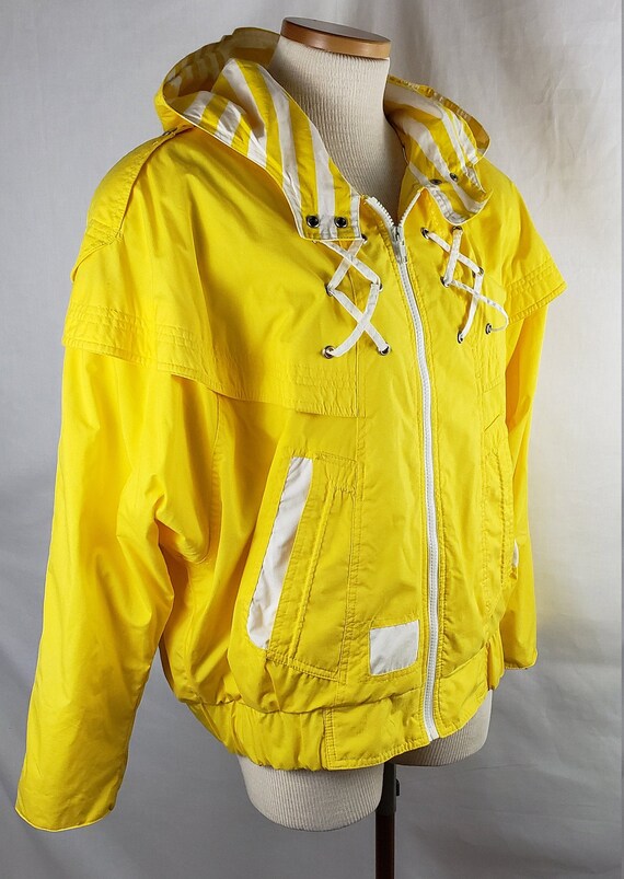 Vintage Yellow Color Block Oversize Jacket Windbreake… Gem