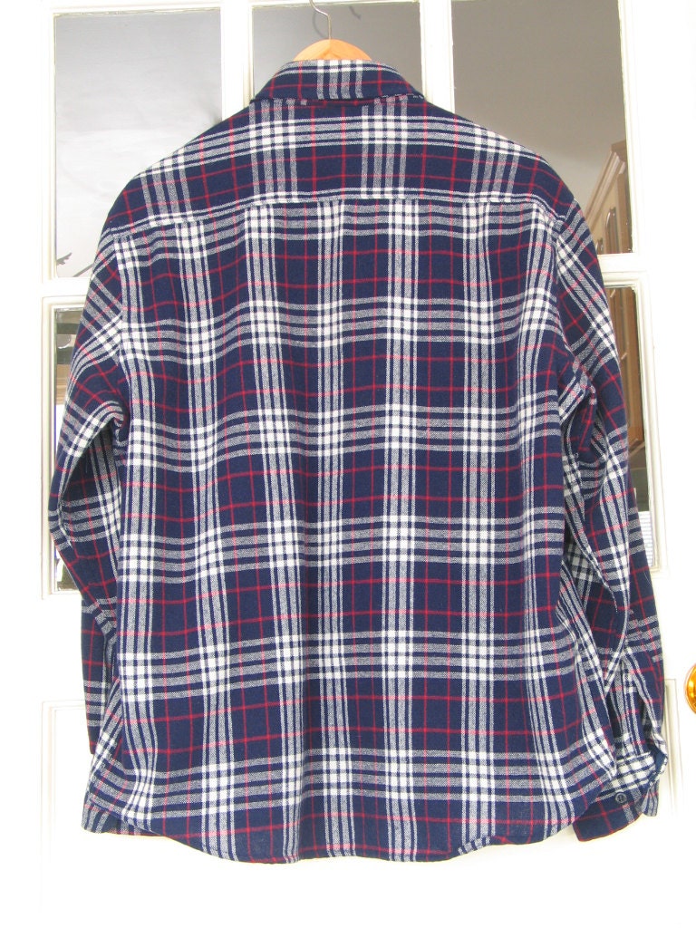 Blue Plaid Men's FIELD MASTER Wool Acrylic Flannel Shirt - Etsy